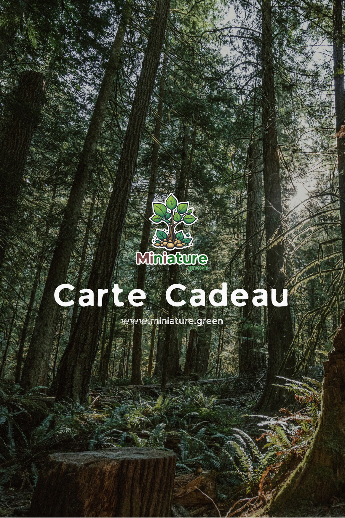 Carte Cadeau Miniature miniature.green, format portrait