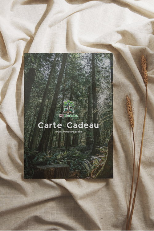 Mockup de la Carte Cadeau Miniature miniature.green, format portrait